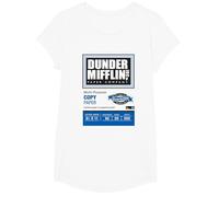 The Office Dunder Mifflin Copy Paper Label Maglietta, Ragazze, Bianco, L