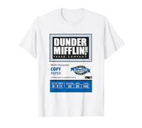 The Office Dunder Mifflin Copy Paper Label Maglietta, Uomo, Bianco, XL
