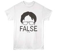 The Office - False - Stampa Anteriore Maglietta Manica Corta Adulto - Bianca