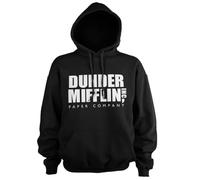 The Office Licenza Ufficiale Dunder Mifflin INC. Logo Felpa con Cappuccio (Nero), Medium