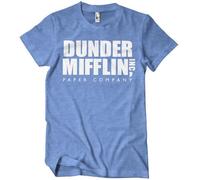 The Office Licenza Ufficiale Dunder Mifflin INC. Logo Uomo Maglietta (Blu-Heather), Medium