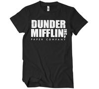 The Office Licenza Ufficiale Dunder Mifflin INC. Logo Uomo Maglietta (Nero), Large