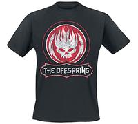 The Offspring Distressed Skull Uomo T-Shirt Nero S 100% Cotone Regular