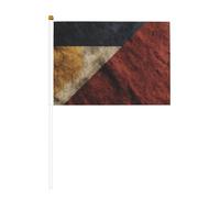 The Old German Flag Mini bandiere, resistenti, 14 x 20 cm, piccole bandiere su bastoni per esterni, cortile e giardino, confezione da 6 e 10 pezzi