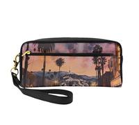 The Old Hollywood Borsa per il trucco in pelle stampata con cinturino da polso portatile da viaggio borsa da toilette borsa organizer per cosmetici da donna