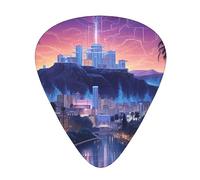 The Old Hollywood - Confezione da 12 plettri per chitarra, 3 diversi spessori, con custodia in plastica trasparente, per chitarra elettrica, basso, ukulele, (inclusi 0,46 mm, 0,71 mm, 0,96 mm)