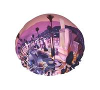 The Old Hollywood - Cuffia da doccia con stampa a doppio strato, traspirante, fascia elastica regolabile, durevole