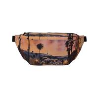 The Old Hollywood - Marsupio con stampa di Hollywood, per uomo e donna, regolabile, da viaggio, per sport, corsa, escursionismo, cintura