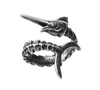 The Old Man and The Sea Marlin Fish Ring Retro Copper Inspirational Ring Open Adjustable Ring for Women Men, Metallo, non noto
