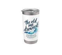 The Old Me Drowned - Maglietta con scritta "New Life Baptism Transformation" Bicchiere termico in acciaio inox doppia parete