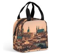 The Old Town at Sunset Borsa per il pranzo per donne e uomini, borsa termica portatile per il pranzo con manico, a prova di perdite, riutilizzabile, per lavoro, picnic, viaggi
