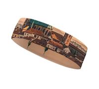 The Old Town at Sunset - Fascia per capelli sportiva per donne e uomini, adatta a tutte le dimensioni della testa, ultra assorbente e antiscivolo, per corsa, yoga, palestra