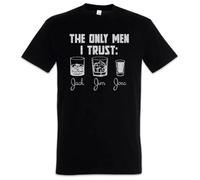 The Only Men I Trust T-Shirt Fun Alcohol Beer Get Drunk Party Jim Jack Gin