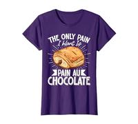 The Only Pain I Want Is Pain Au Chocolate Maglietta, Donna, Viola, XS
