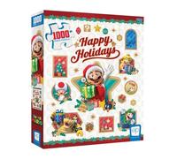 USAopoly- Super Mario Happy Holidays 1000-Piece Puzzle, Multicolore, 49 x 68 cm, PZ005-676-002100-06