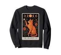 The Orange Cat Tabby Cat Tarocchi Witchy Moon Felpa