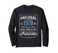 The Original Born in 1978 Vintage 48th Birthday Maglia a Manica