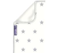 Dooky Copertina in cotone per passeggino 126507 – Reversibile, morbida, bianca con stelle argento