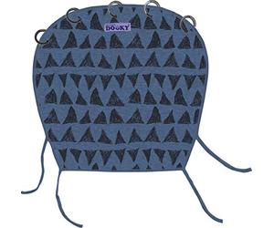 The Original Dooky 126623 Tendina Parasole per Passeggino e Carrozzina, Universale, Regolabile e Traspirante, Blu con Triangoli