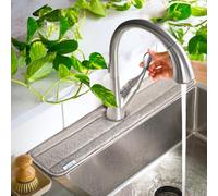 The Original Long Ternal Sinkmat XL 61 cm assorbente lavabile paraspruzzi e maniglia rubinetto gocciolatoio, materiale tappetino in microfibra. I migliori gadget da cucina (grigio), (1133-03)