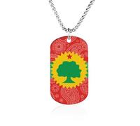 The Oromo - Collana commemorativa con bandiera della liberazione, alla moda, in titanio, con ciondolo in acciaio al titanio, con targhetta per cani per uomo e donna