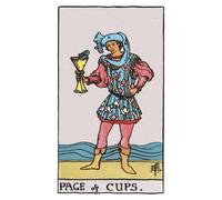 The Page of Cups: 156 College Ruled Lined Pages (78 leaves), 5x8 Notebook, Journal, Diary, Planner featuring image of The Page of Cups Tarot card