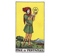 The Page of Pentacles: 156 College Ruled Lined Pages (78 leaves), 5x8 Notebook, Journal, Diary, Planner featuring image of The Page of Pentacles Tarot card