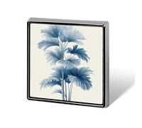 The Palm Tree Blue Indigo - Spilla unisex quadrata leggera da bavero, gioiello per abbigliamento, scialle e cappello