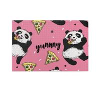 The Panda is Eating Pizza 1000 Pezzi Puzzle Per Adulti Puzzle In Legno Per Adulti Regali Decorazione Della Casa