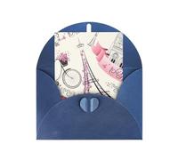 The Paris Tower And A Bicycle Printing Holiday Love Buckle Pearl Paper Buste di Auguri Verticali Thinking Of You Cards 15,2 x 10,2 cm