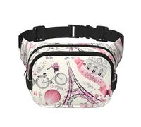 The Paris Tower e un marsupio con cerniera per bicicletta, borse a tracolla con cinghia regolabile per jogging, ciclismo, Nero , Taglia unica