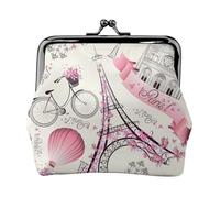 The Paris Tower e una bicicletta stampa portafoglio minimalista leggero, compatto portamonete per visite in palestra e commissioni, Nero , Taglia unica, Portamonete