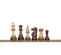 The Parker Burnt Series Luxury Chess Pieces Set - Scacchi intagliati a mano - Re bruciato e dipinto - 9,4 cm - Miglior regalo