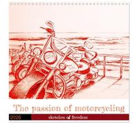 The passion of motorcycling - sketches of freedom (Wall Calendar 2026 12" x 24" / 30 x 60 cm (open)) CALVENDO 12 Month Wall Calendar