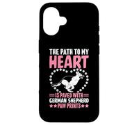 The Path To My Heart Is Paved With German Shepherd Paw Print Custodia per iPhone 16