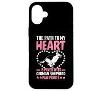 The Path To My Heart Is Paved With German Shepherd Paw Print Custodia per iPhone 16 Plus