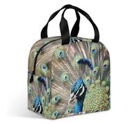 The Peacock - Borsa termica per il pranzo, grande capacità, a tenuta stagna, isolata, per donne e uomini, borsa termica portatile per ufficio, viaggi e picnic