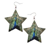 The Peacock - Orecchini da donna alla moda, orecchini pendenti celesti, gioielli a forma di stella per un versatile, One Size, Pelle
