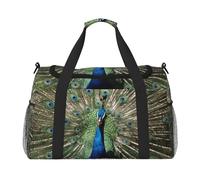 The Peacock Print - Borsone sportivo da donna, da viaggio, da uomo, taglia S, M, per la notte, per lo sport e la palestra