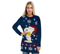 The Peanuts Snoopy - Abito da donna in maglia con cuscino caldo, colore blu, Blu, XL