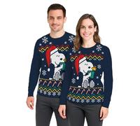 The Peanuts Snoopy Maglione invernale per uomo e donna - Maglione invernale a maglia Ugly Sweater Unisex Blu, Blu, L