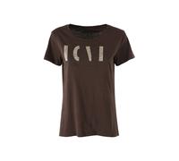 The People Rep T-shirt donna in cotone con stampa animalier e micro borchie