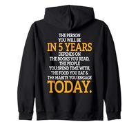 The Person You Will Be in 5 Years Imprenditore Motivazione Felpa con Cappuccio