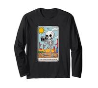 The Photographer Tarot Skeleton Card Design Artistic Camera Maglia a Manica