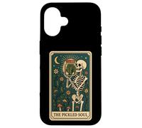 The Pickled Soul Funny Skeleton Pickle Jar Tarot Card Vibe Custodia per iPhone 16