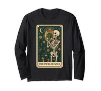 The Pickled Soul Funny Skeleton Pickle Jar Tarot Card Vibe Maglia a Manica