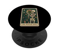 The Pickled Soul Funny Skeleton Pickle Jar Tarot Card Vibe PopSockets PopGrip Adesivo