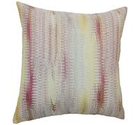 The Pillow Collection Ngozi-Federa per Cuscino con Grafica, Poliestere, Rosa, 46 x 46 cm