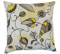 The Pillow Collection Qiana-Copricuscino Floreale, Cotone, Grigio, 42405 x 42405 x 14838 cm