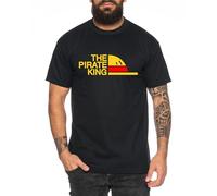 The Pirate King - Ruffy Straw Anime Hat Maglietta da Uomo Manga One Pirat Piece Anime Zoro, Colore:Nero, Dimensione:M